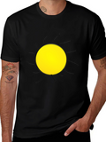 Abstract Sun Graphic Black T-Shirt