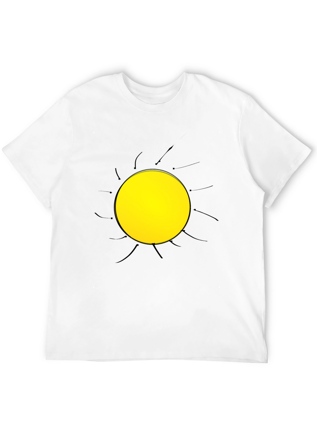 Abstract Sun Graphic Black T-Shirt