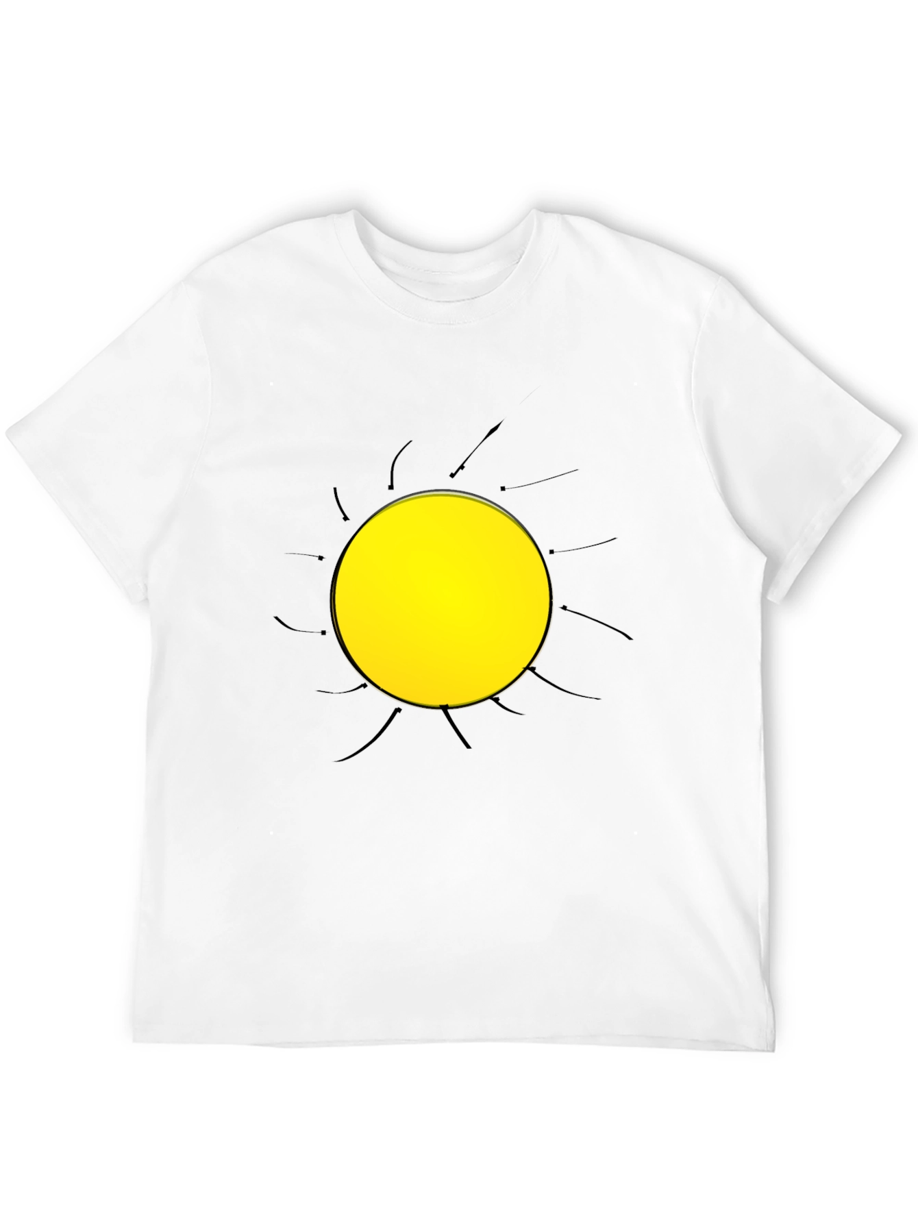Abstract Sun Graphic Black T-Shirt