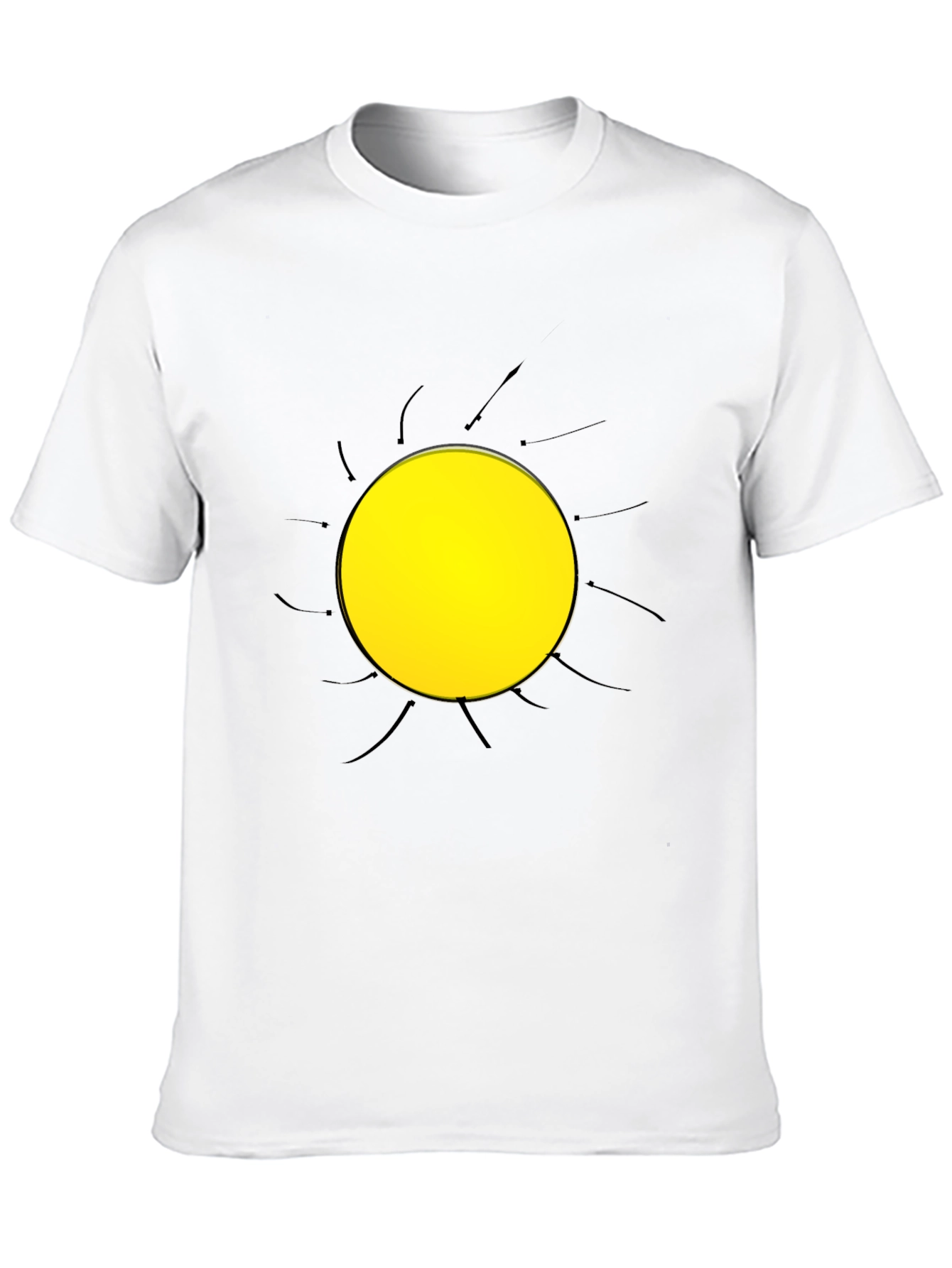 Abstract Sun Graphic Black T-Shirt