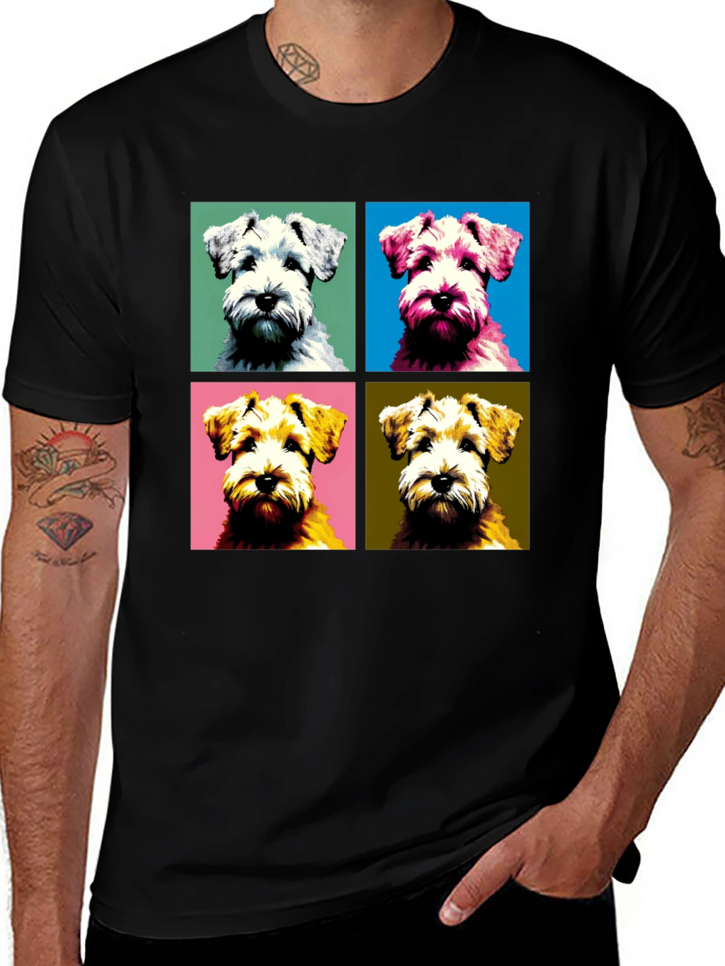 Pop Art Dog T-Shirt: Schnauzer Square Design
