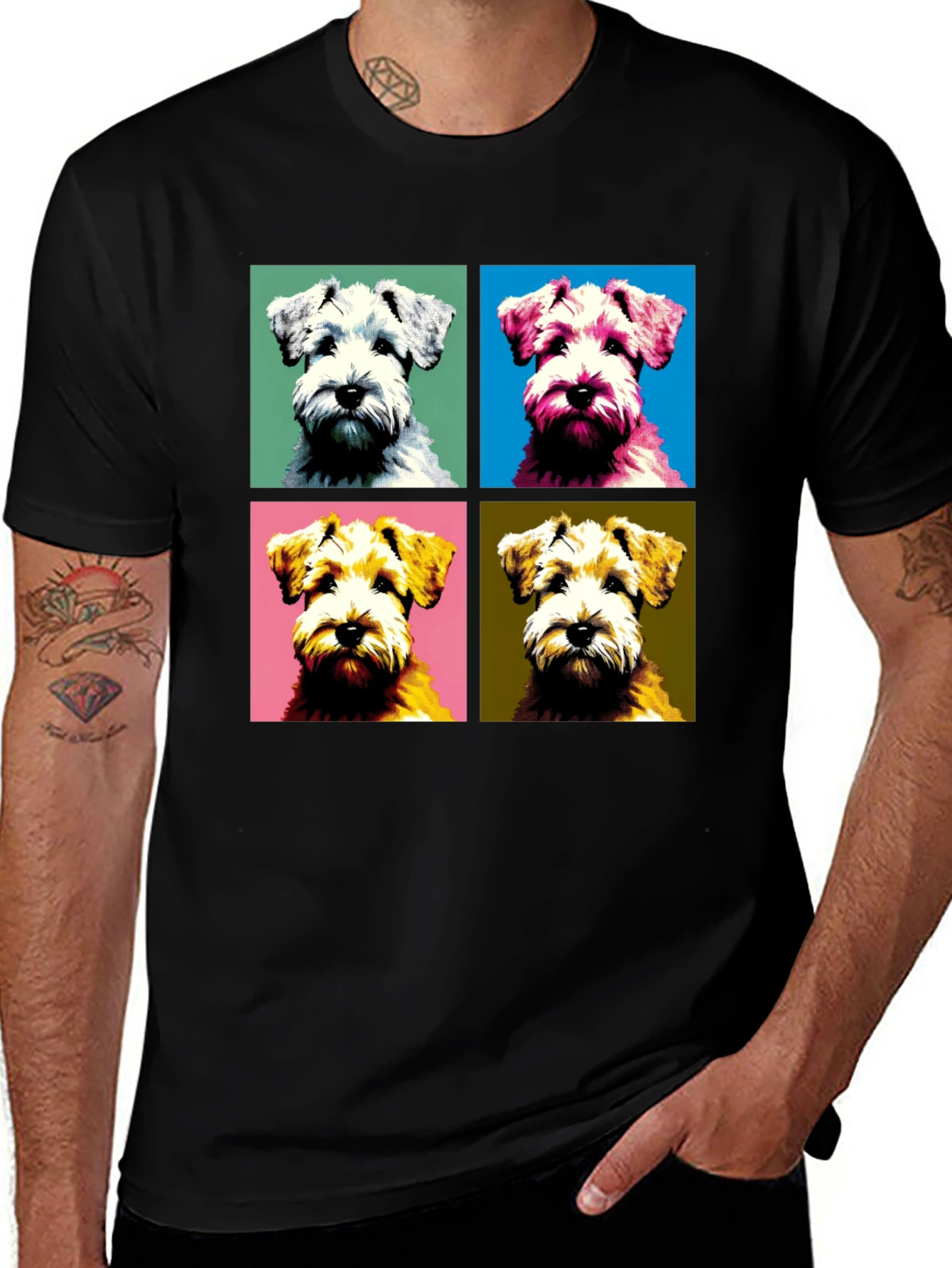 Pop Art Dog T-Shirt: Schnauzer Square Design