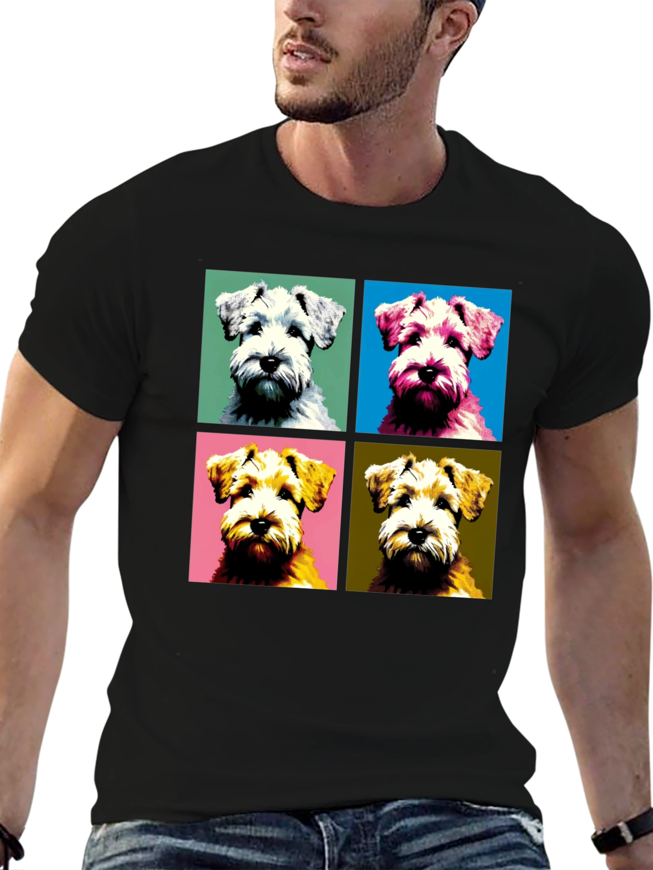 Pop Art Dog T-Shirt: Schnauzer Square Design