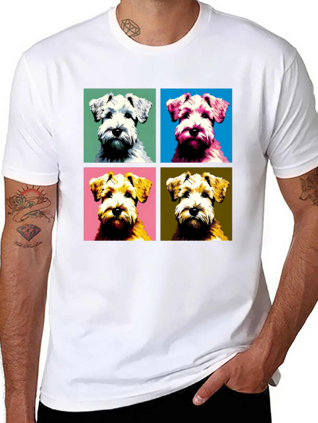 Pop Art Dog T-Shirt: Schnauzer Square Design