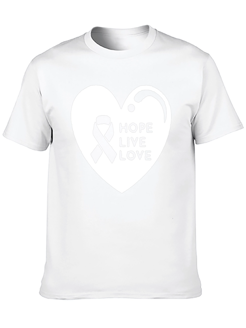 Hope Live Love Ribbon Heart T-Shirt
