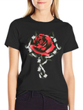 Rose and Barbed Wire Graphic Tee