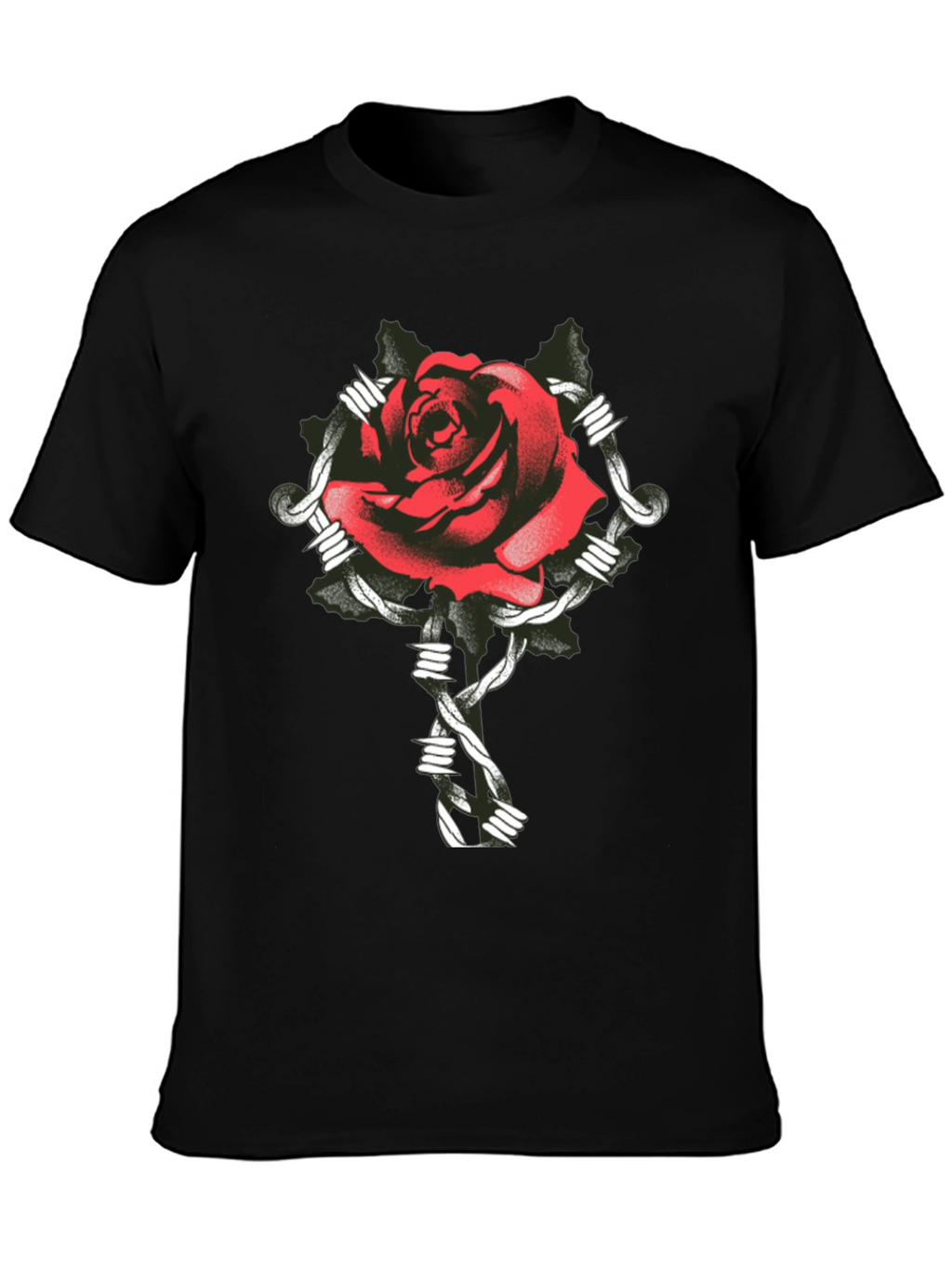 Rose and Barbed Wire Graphic Tee