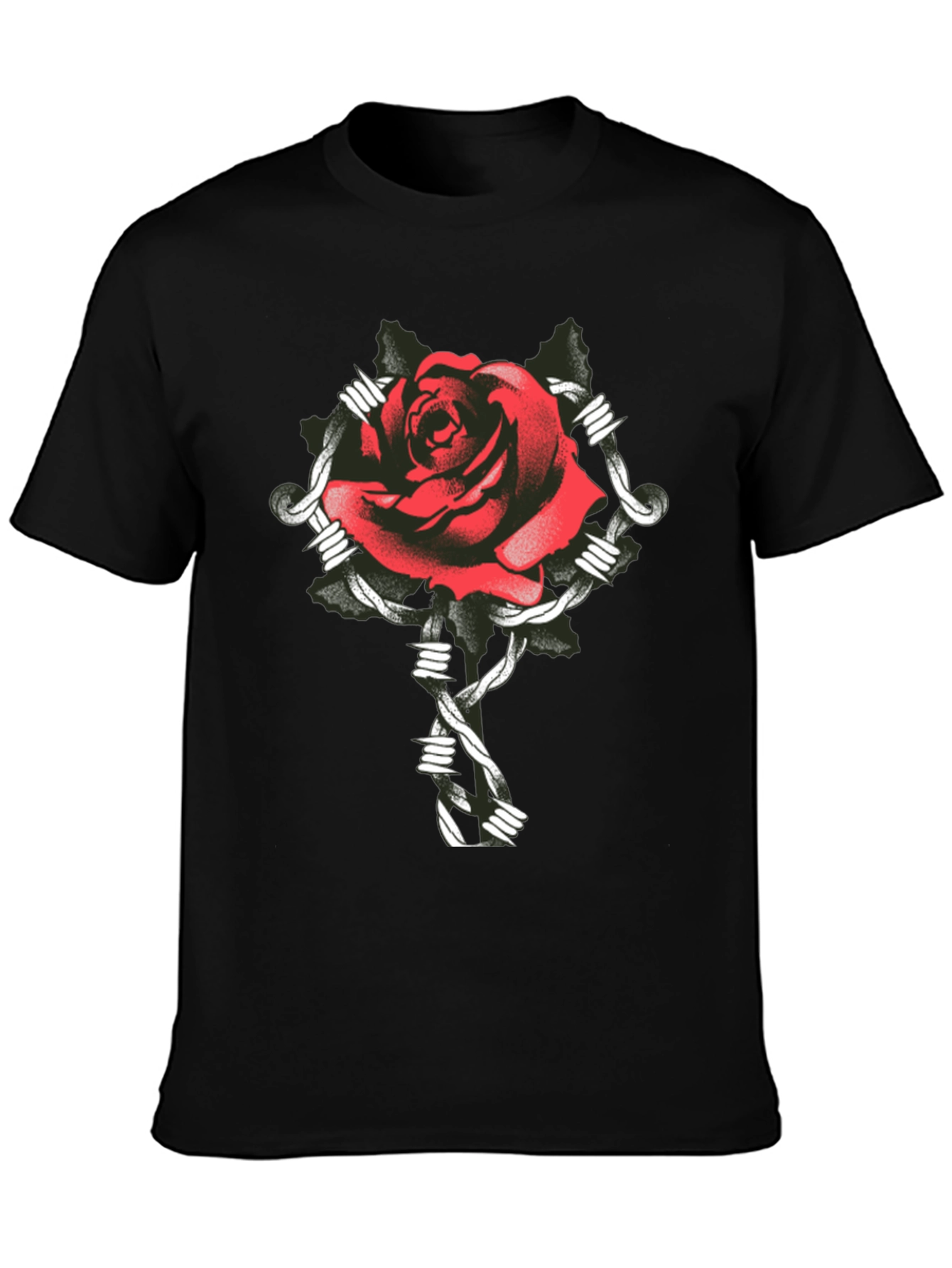 Rose and Barbed Wire Graphic Tee