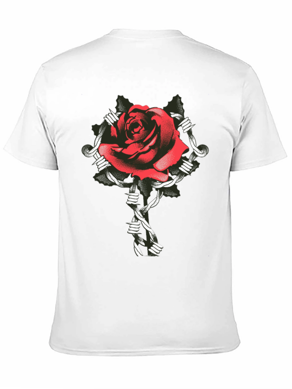 Rose and Barbed Wire Graphic Tee
