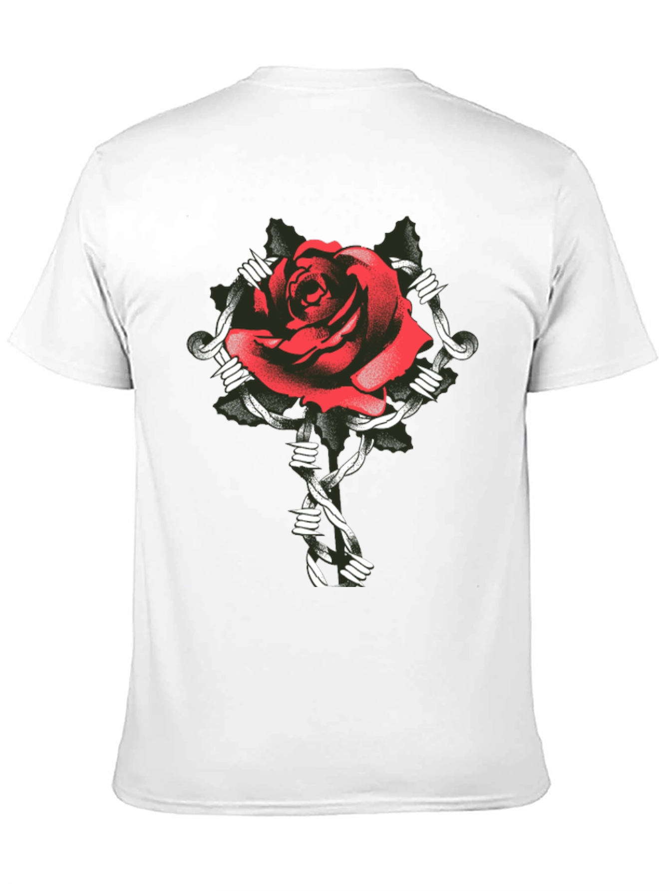 Rose and Barbed Wire Graphic Tee