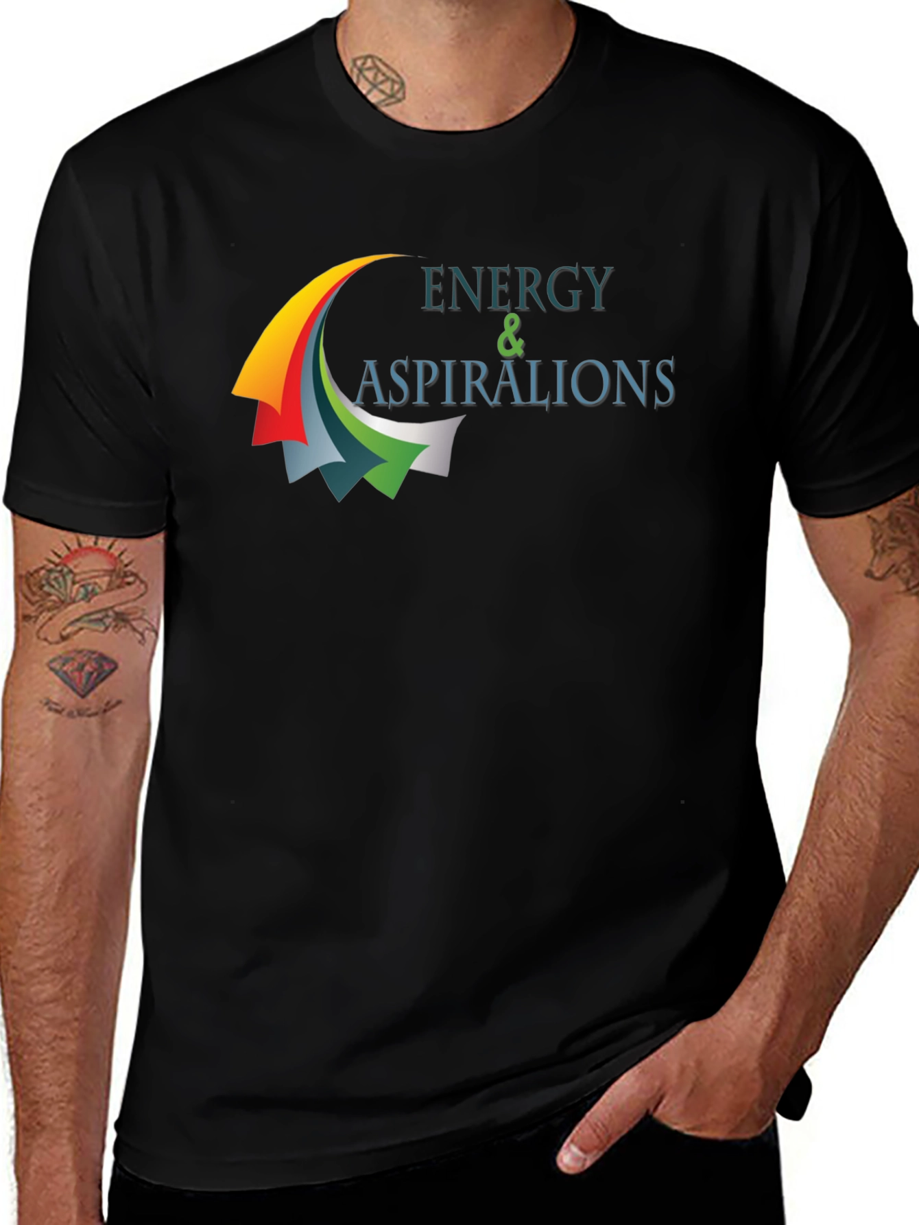 Energy & Aspirations Black Graphic T-Shirt