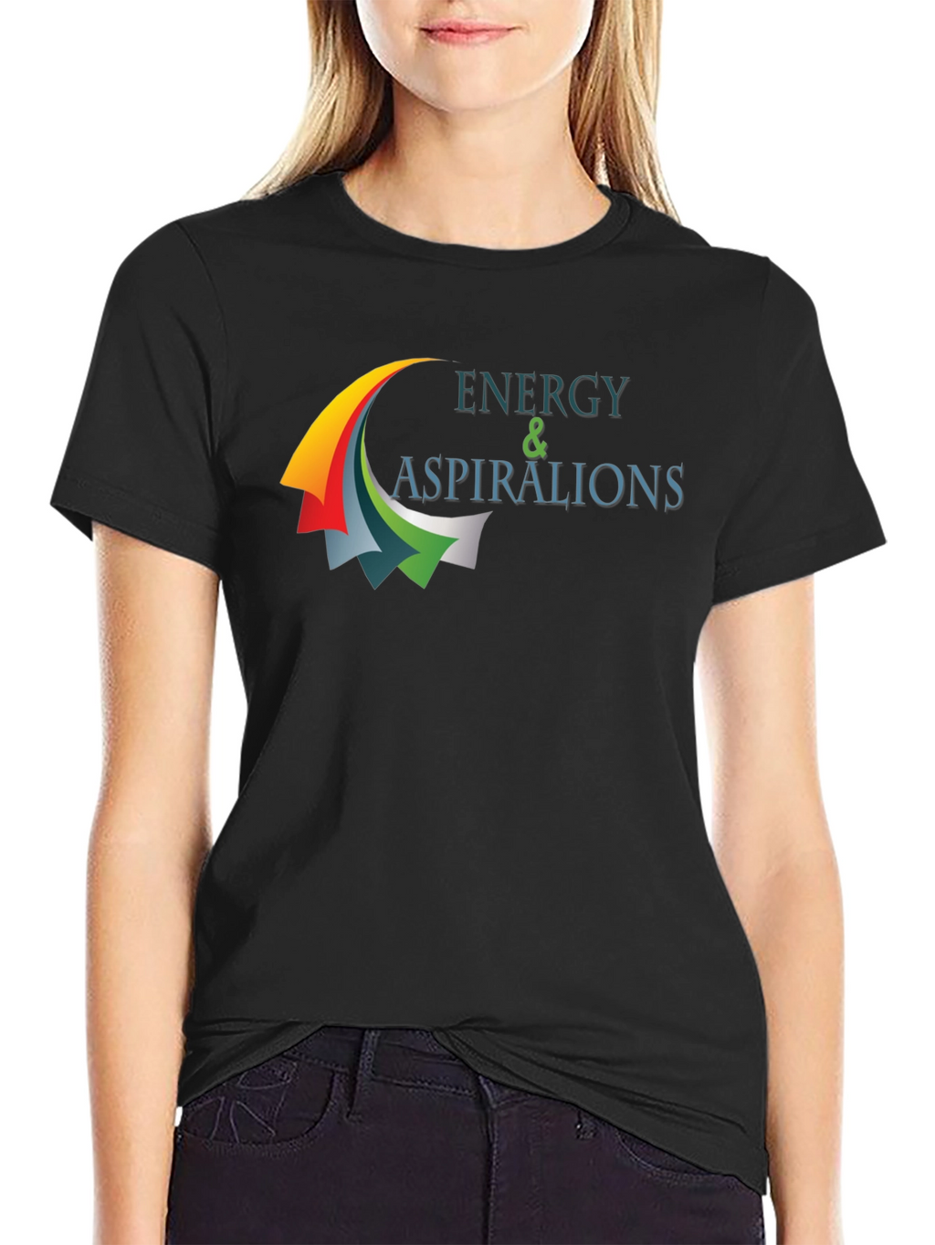 Energy & Aspirations Black Graphic T-Shirt