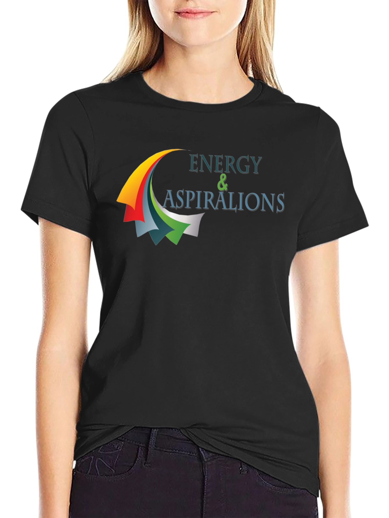 Energy & Aspirations Black Graphic T-Shirt
