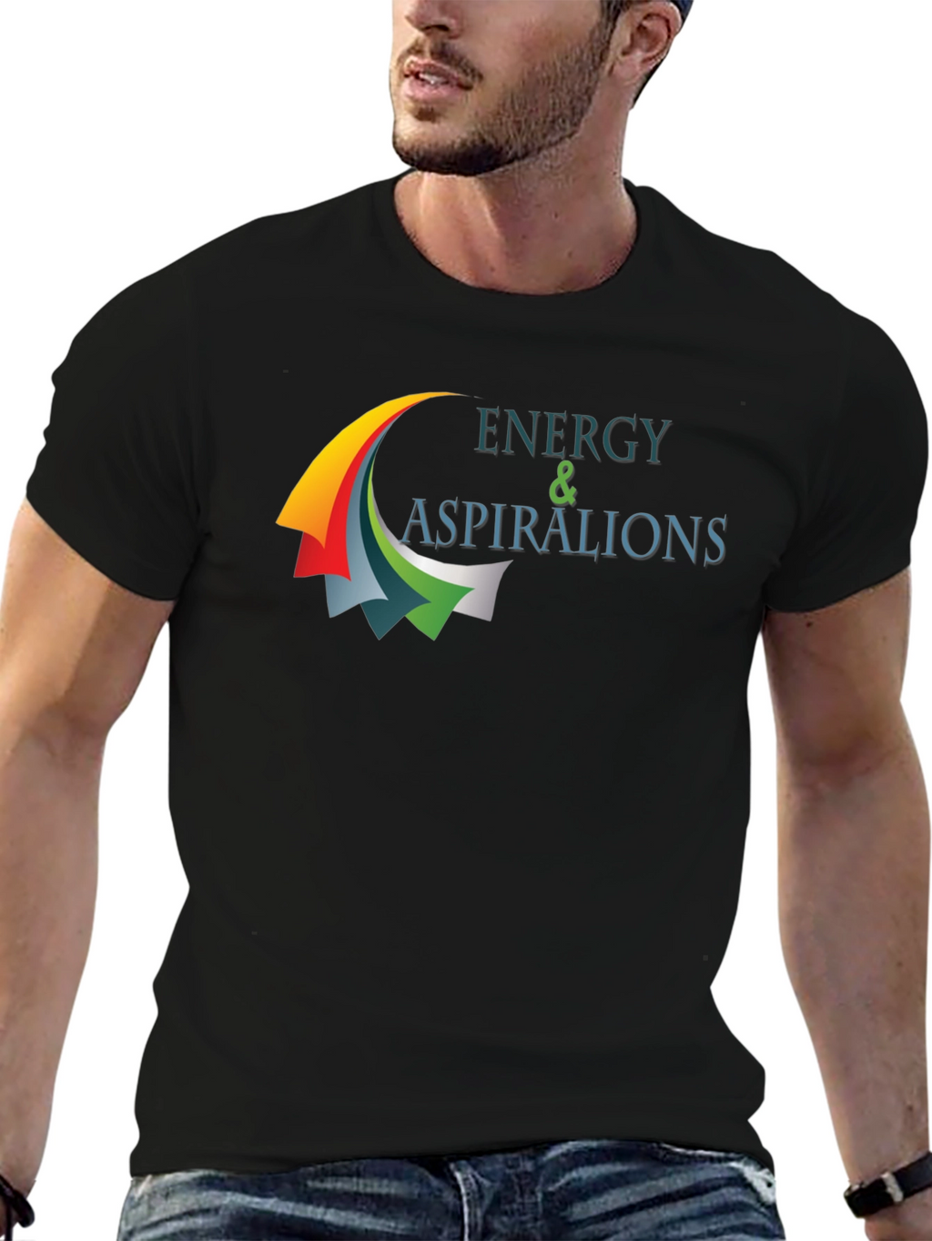 Energy & Aspirations Black Graphic T-Shirt