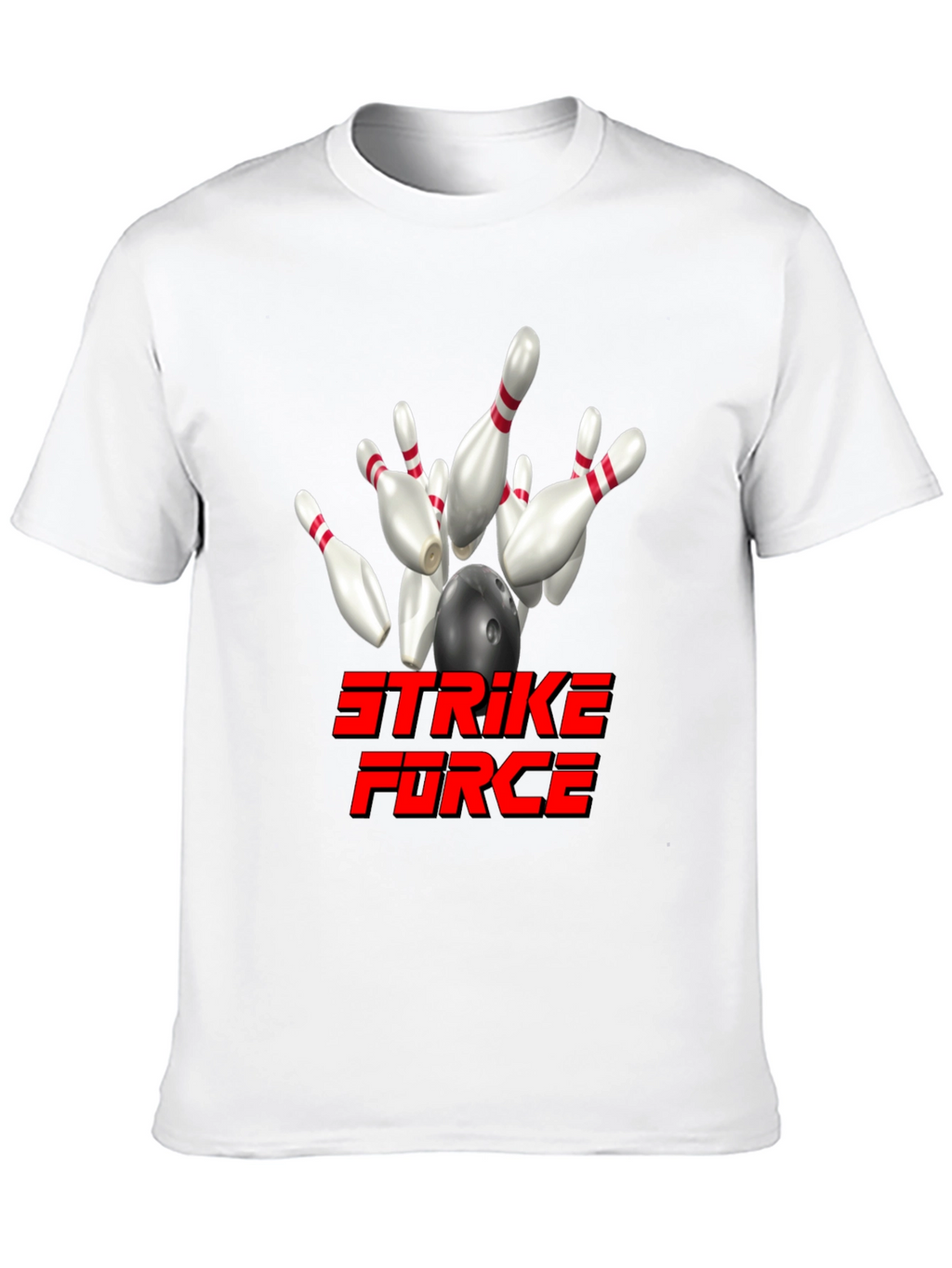Strike Force Bowling T-Shirt - Black Cotton Blend