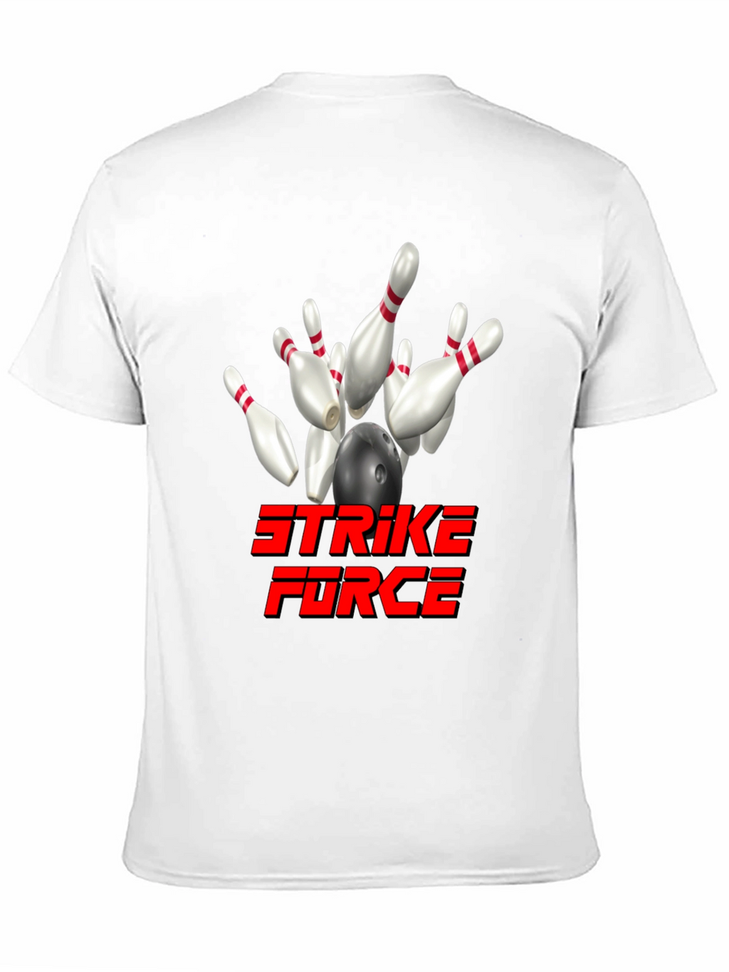 Strike Force Bowling T-Shirt - Black Cotton Blend