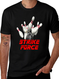 Strike Force Bowling T-Shirt - Black Cotton Blend