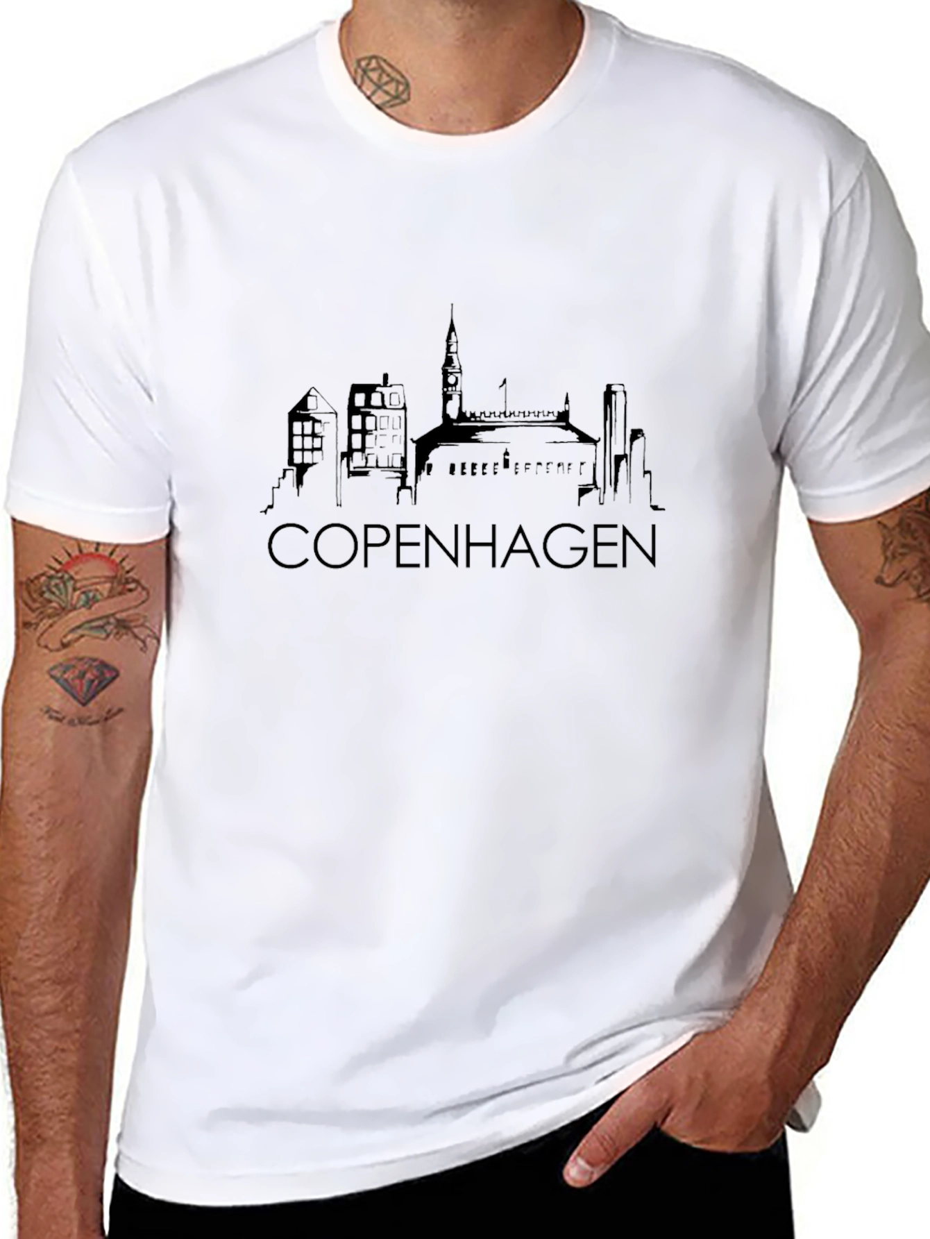 Copenhagen Skyline Graphic T-Shirt