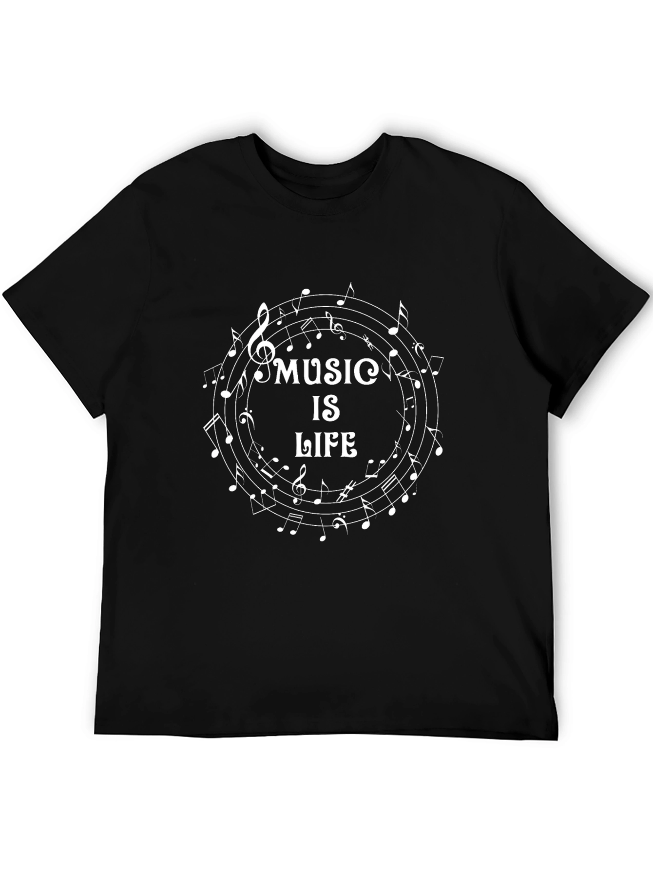 Music Is Life - Black Graphic Tee