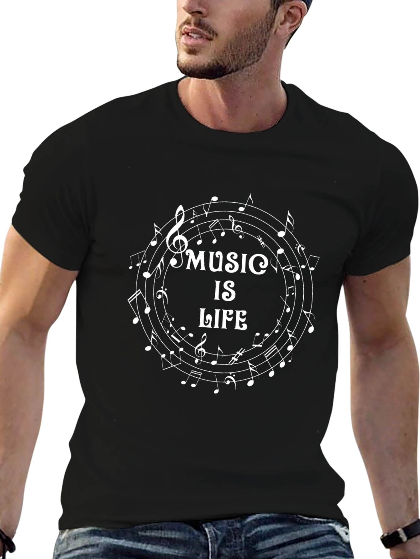 Music Is Life - Black Graphic Tee