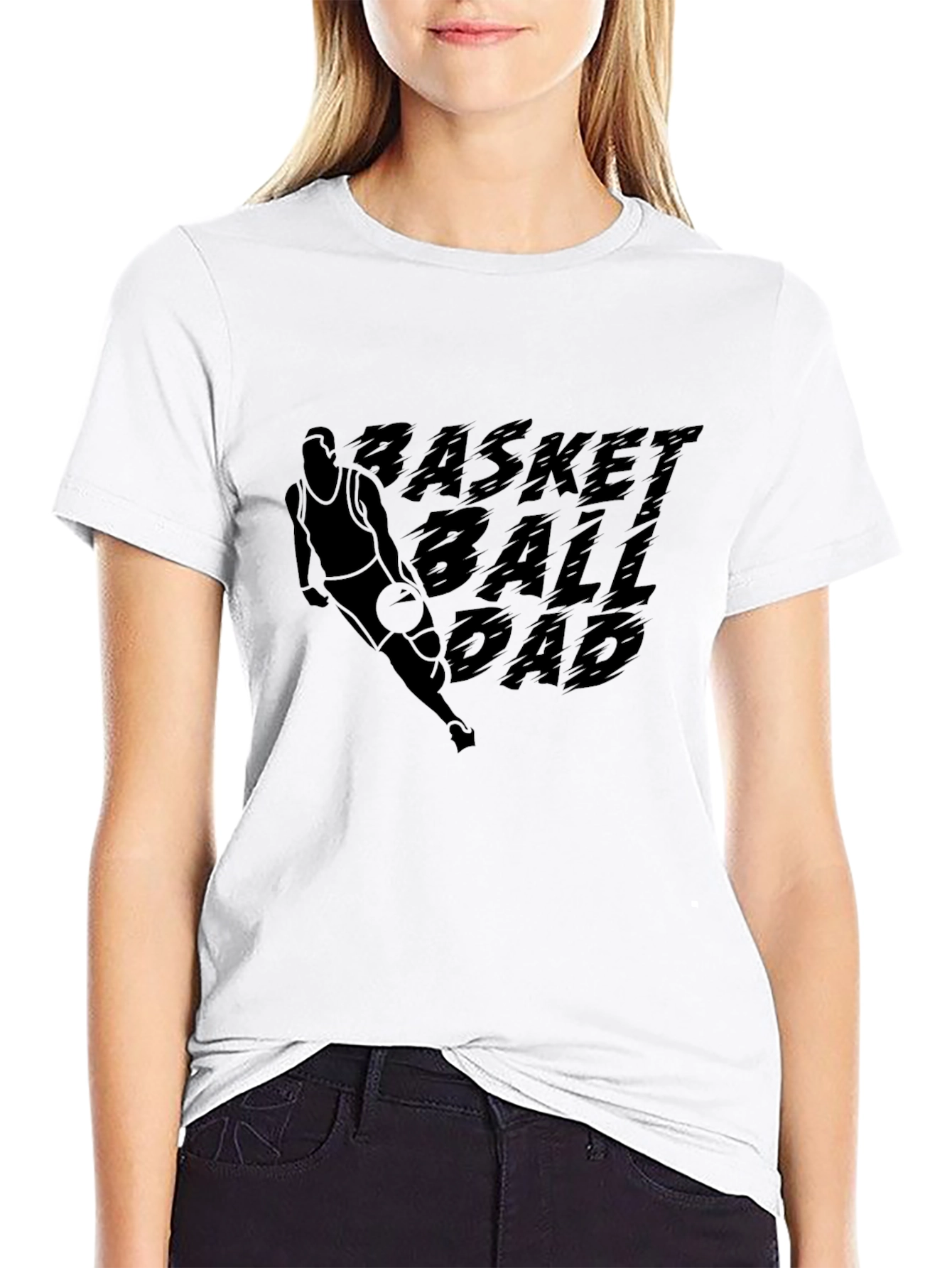 Basketball Dad Black Graphic T-Shirt