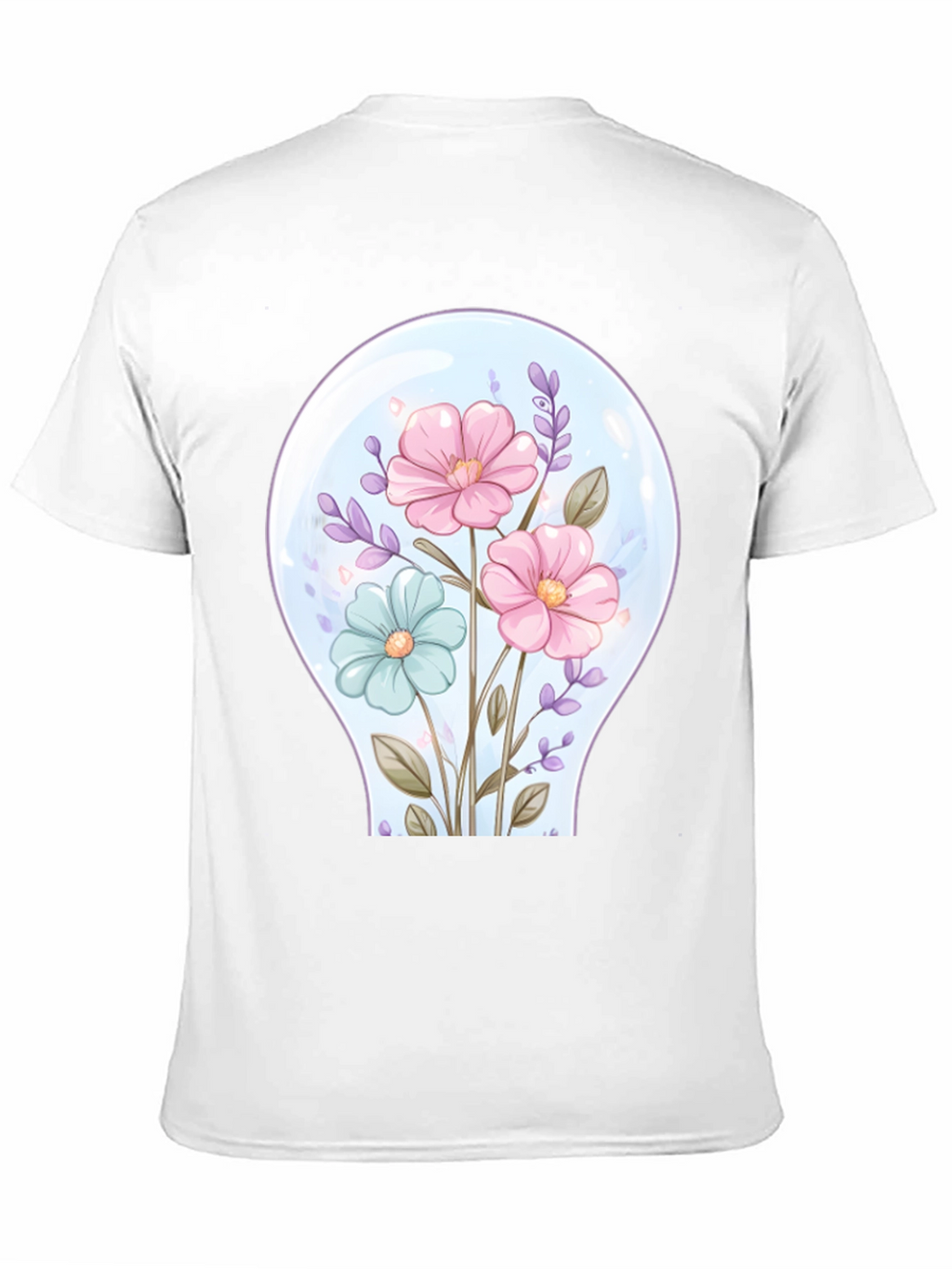Floral Lightbulb Graphic Tee - Unique Design T-Shirt