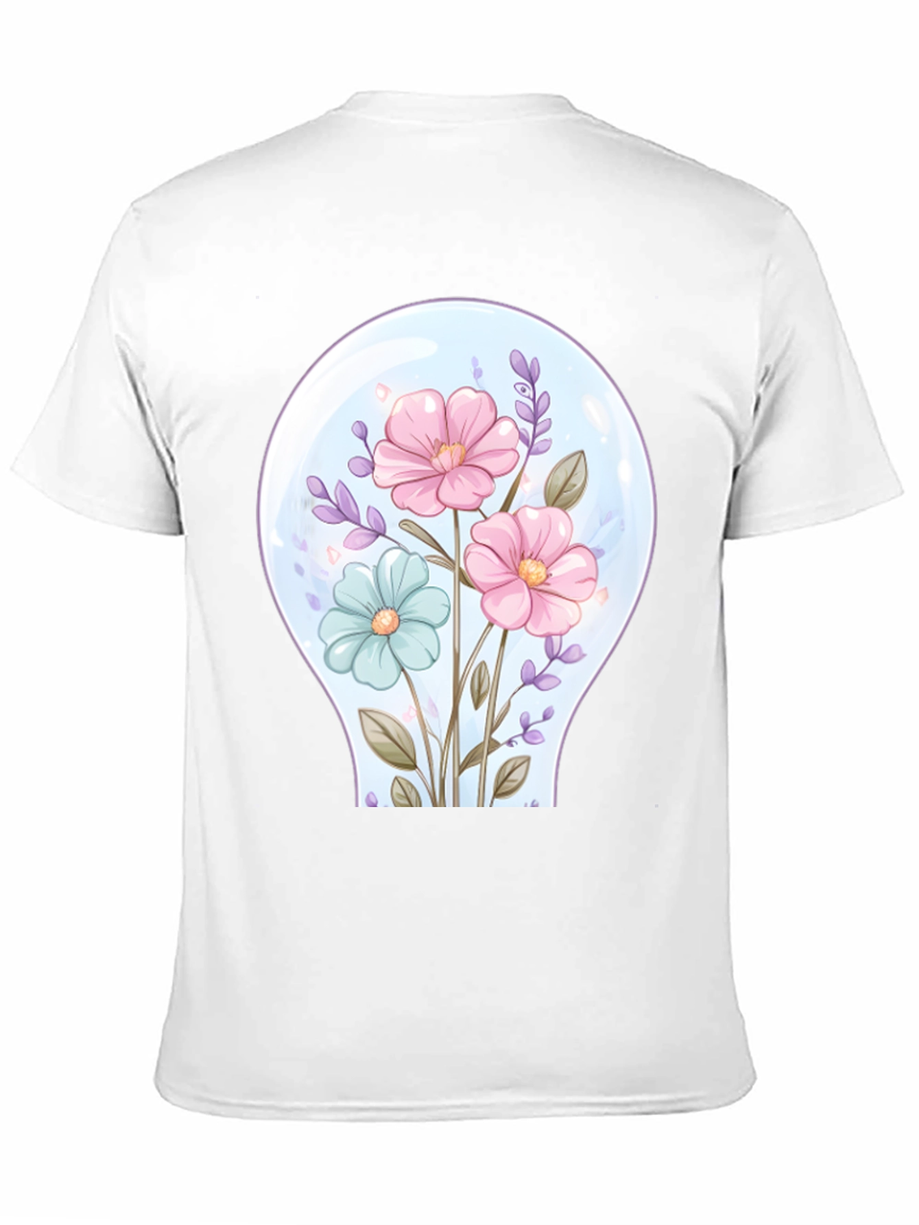 Floral Lightbulb Graphic Tee - Unique Design T-Shirt