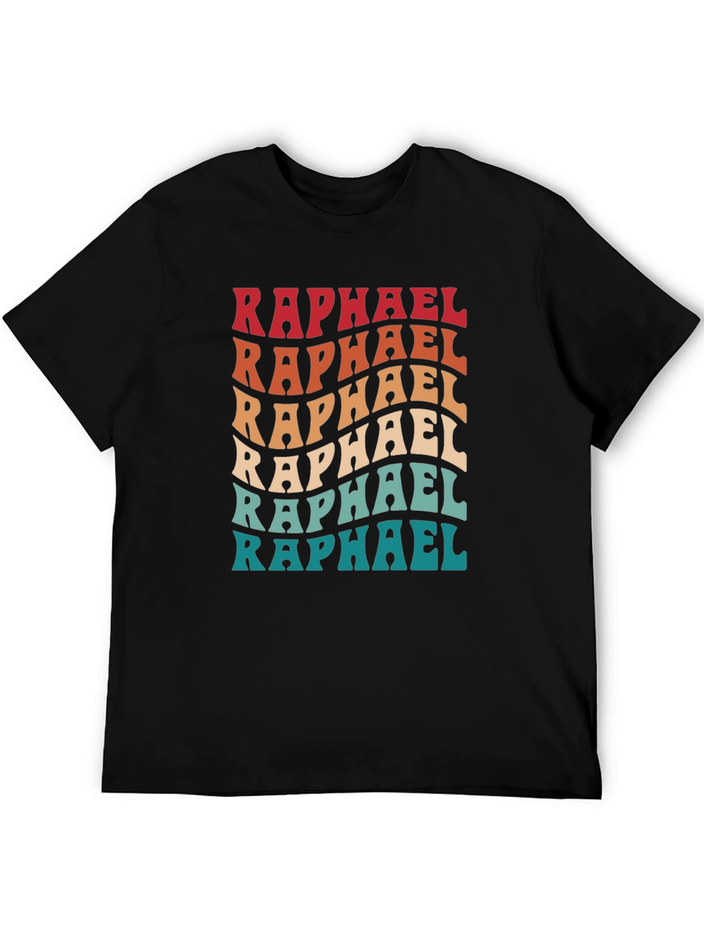 Retro Raphael Tee - Wavy Font Black T-Shirt