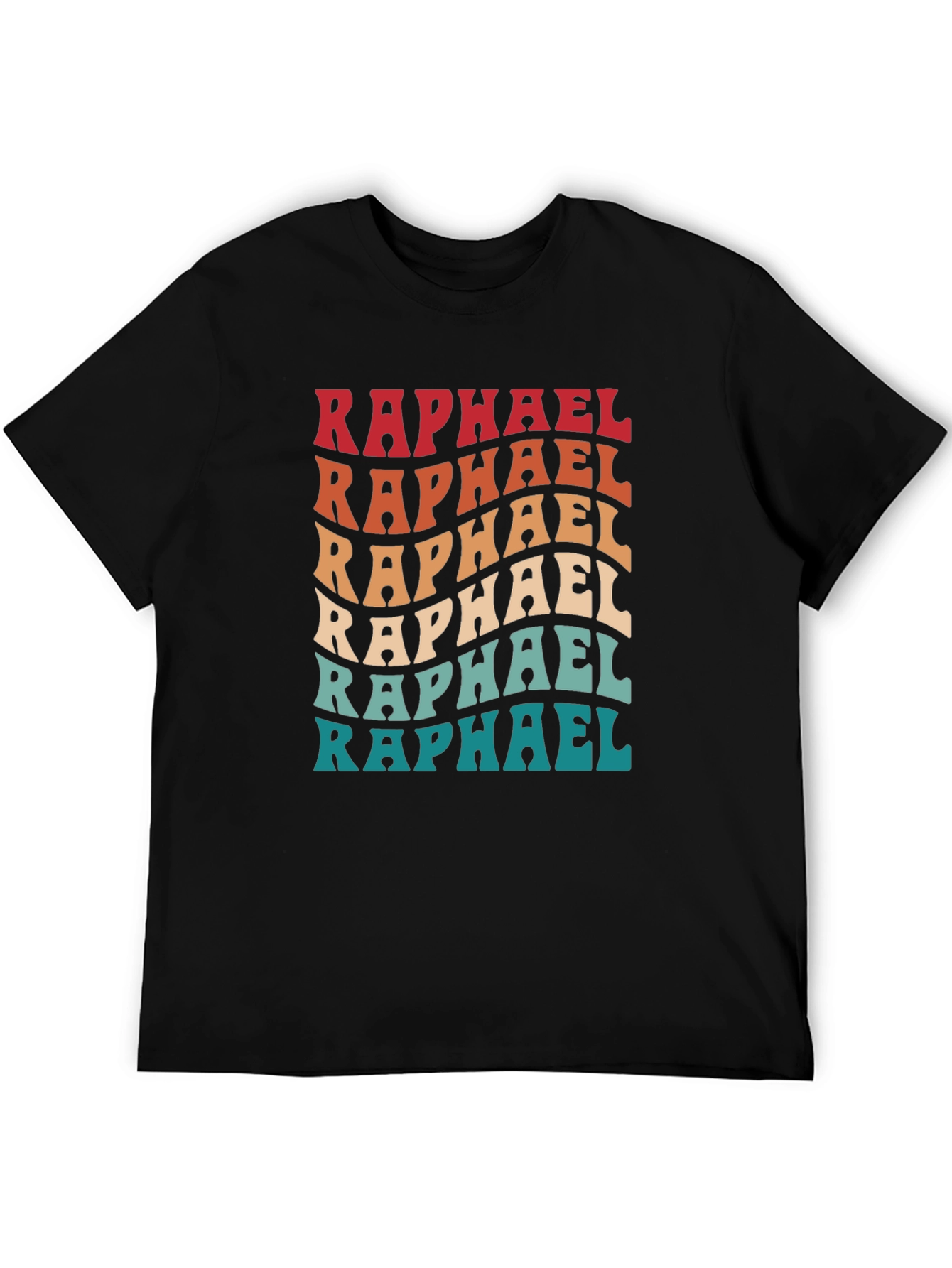 Retro Raphael Tee - Wavy Font Black T-Shirt
