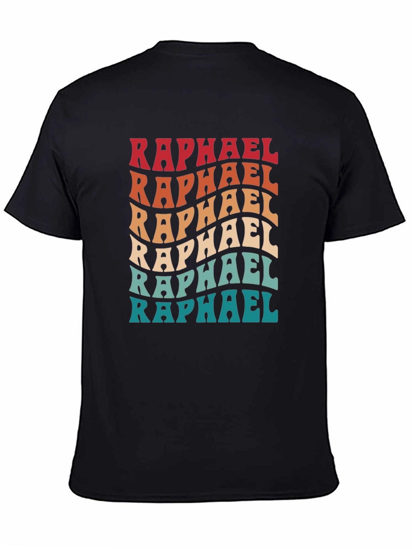 Retro Raphael Tee - Wavy Font Black T-Shirt