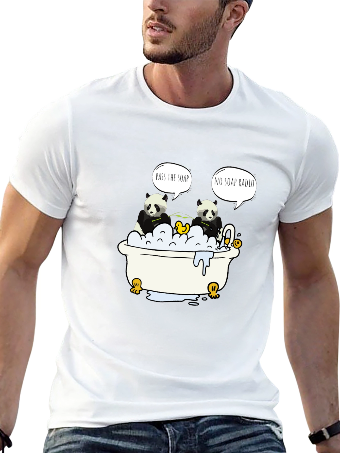 Panda Bath T-Shirt: Funny Panda Design
