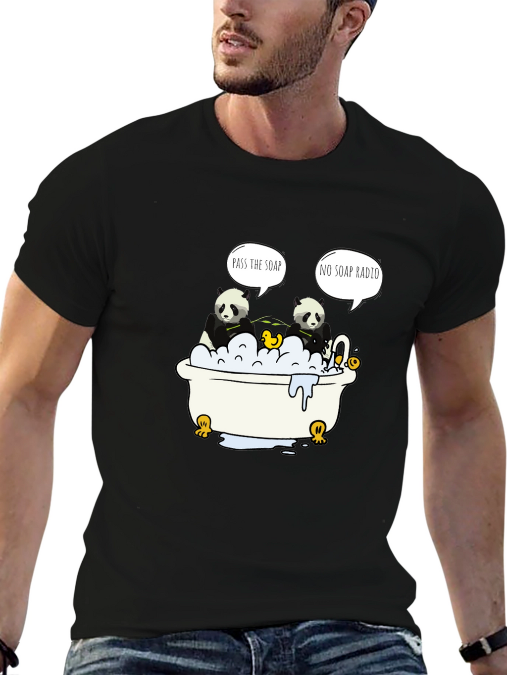 Panda Bath T-Shirt: Funny Panda Design