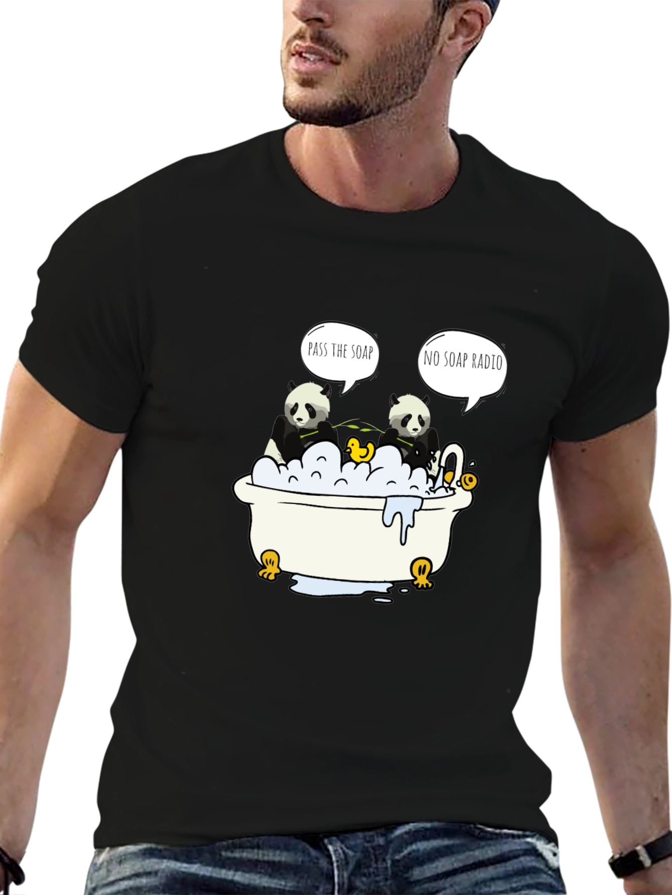 Panda Bath T-Shirt: Funny Panda Design