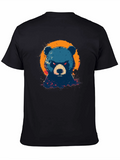 Mens Black T-Shirt with Bear Graphic