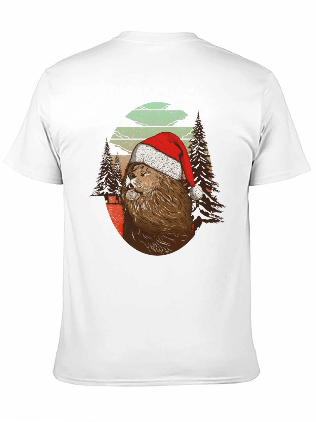 Festive Lion Graphic Tee - Holiday Style
