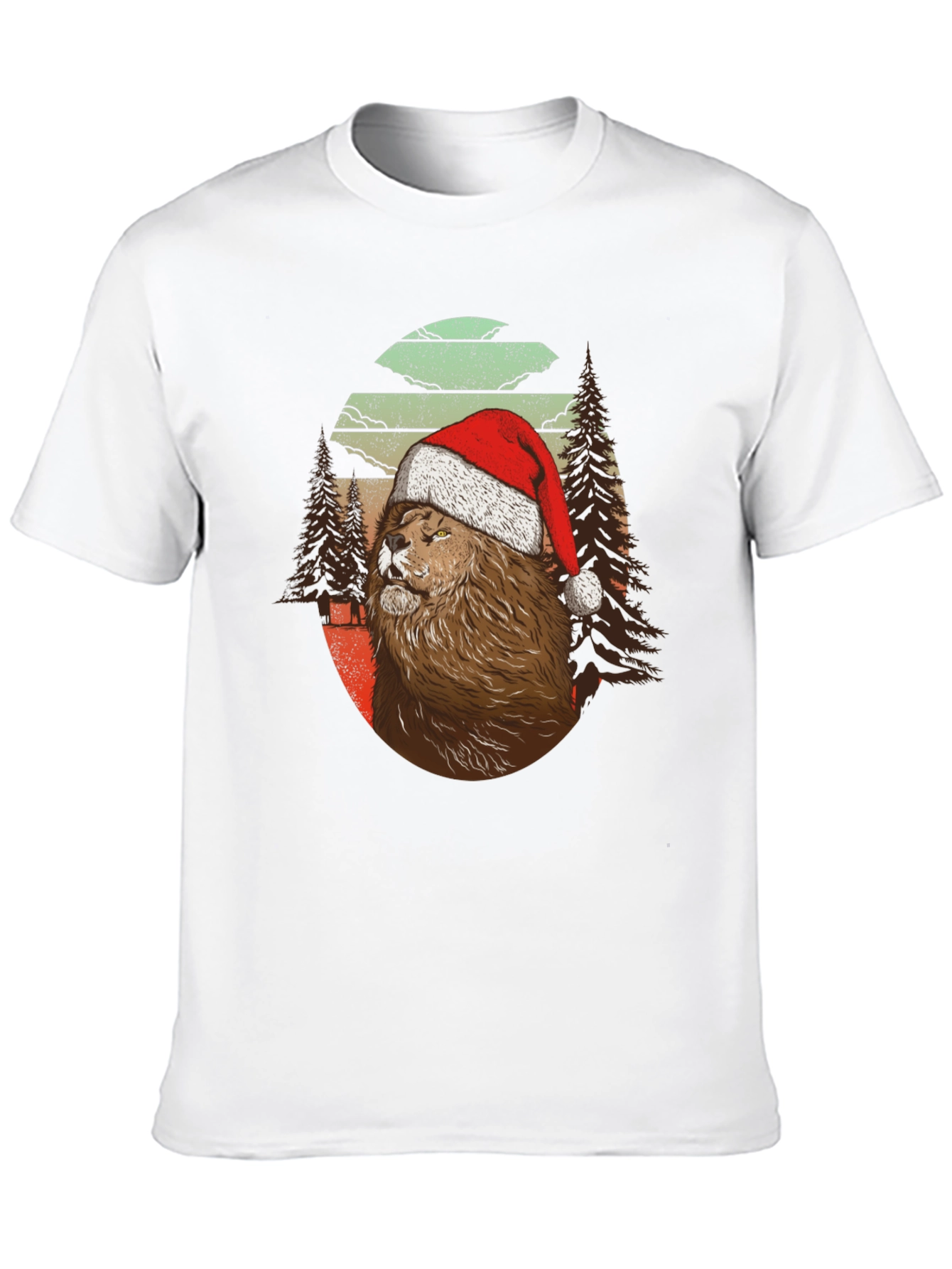 Festive Lion Graphic Tee - Holiday Style