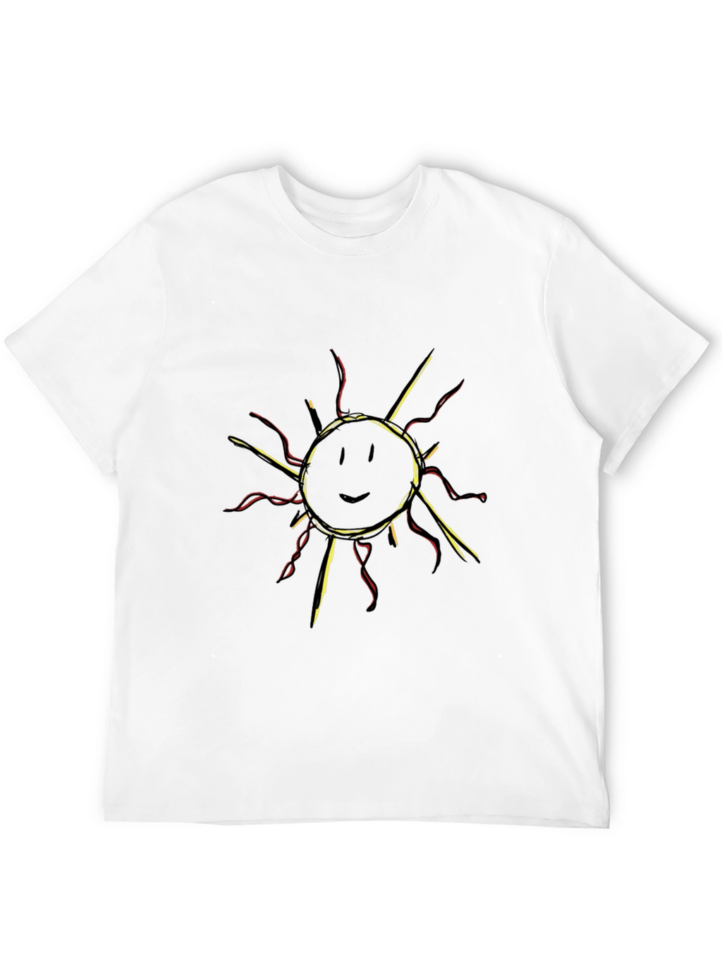 Smiling Sun Graphic Tee - Black Cotton T-Shirt