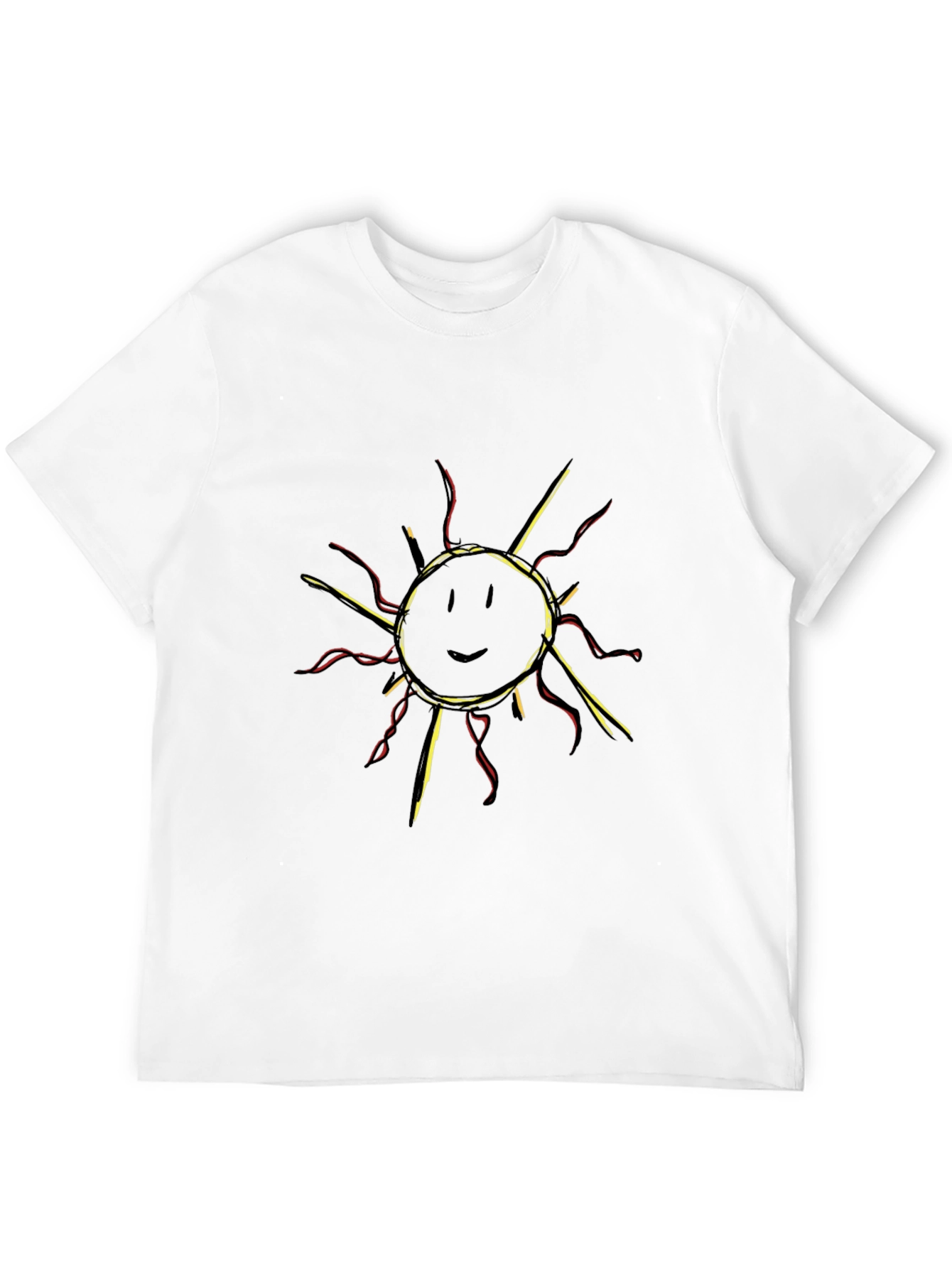 Smiling Sun Graphic Tee - Black Cotton T-Shirt