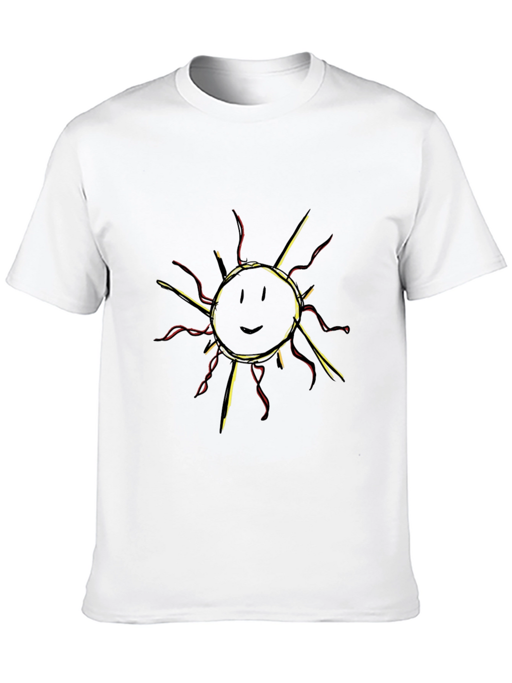 Smiling Sun Graphic Tee - Black Cotton T-Shirt