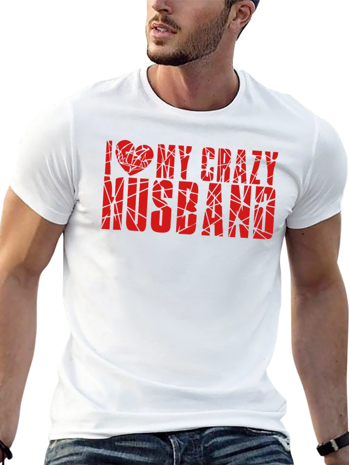 I Love My Crazy Husband Graphic Tee - Black