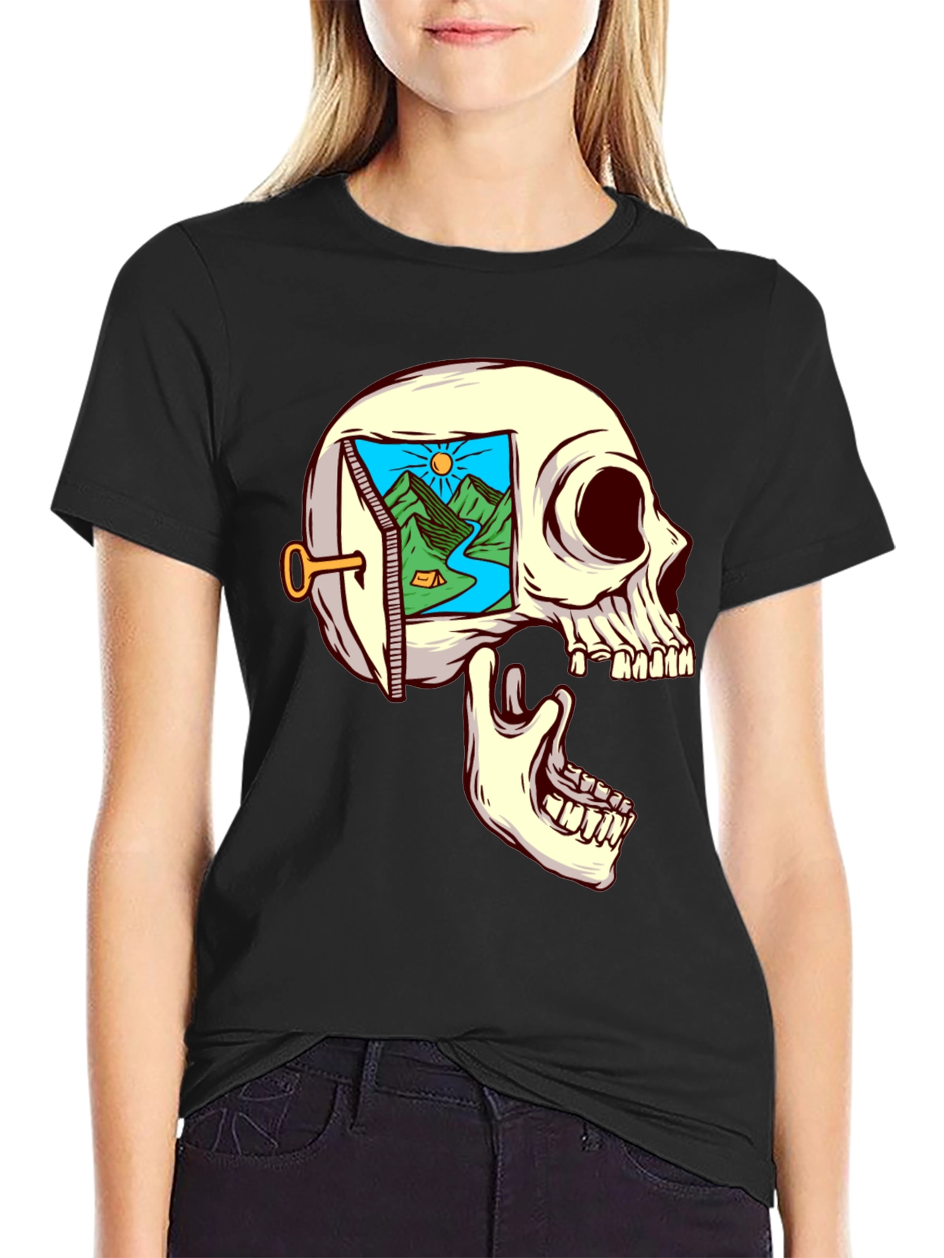 Skull Mindscape T-Shirt - Dreamy Graphic Tee