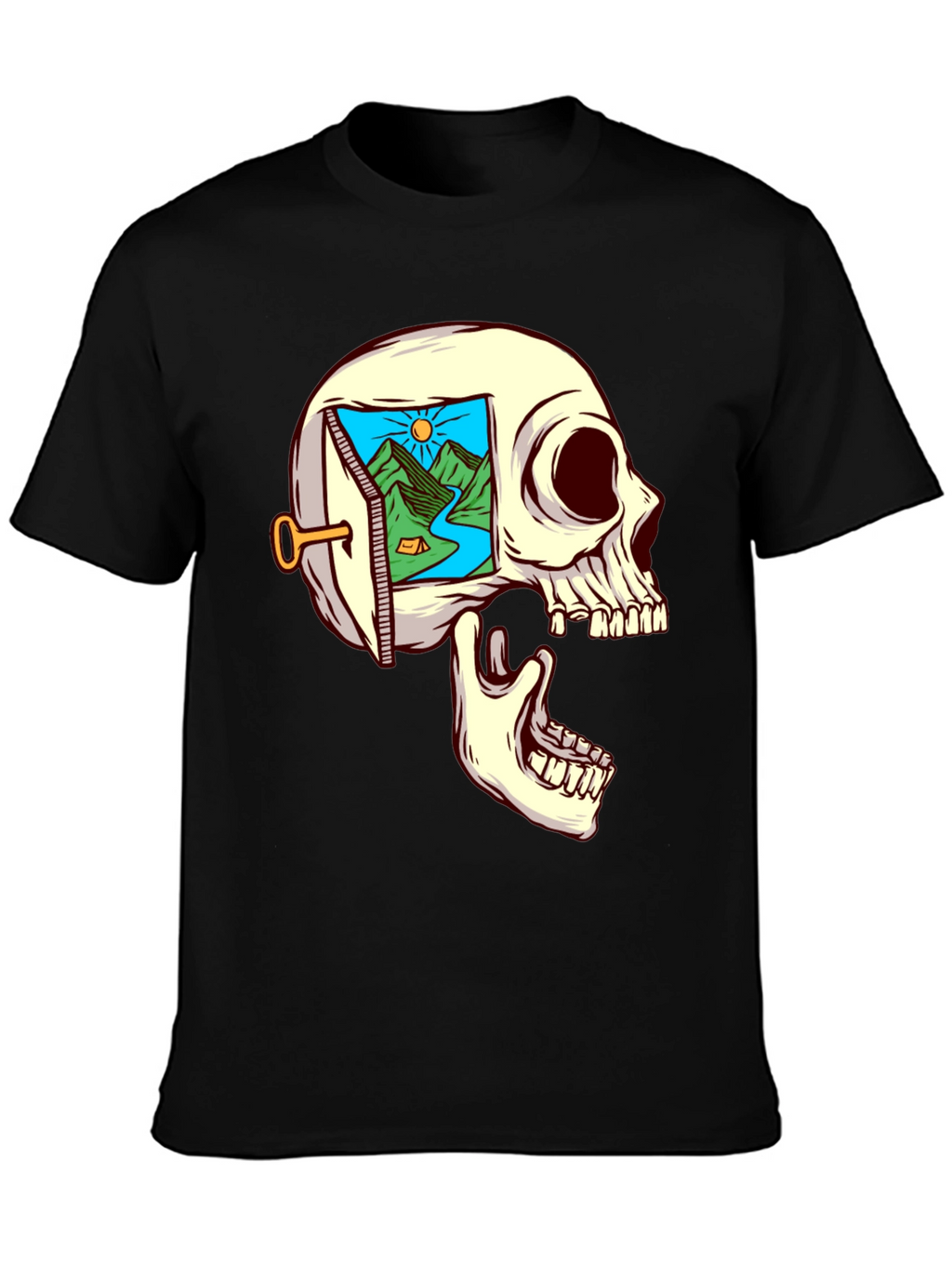 Skull Mindscape T-Shirt - Dreamy Graphic Tee