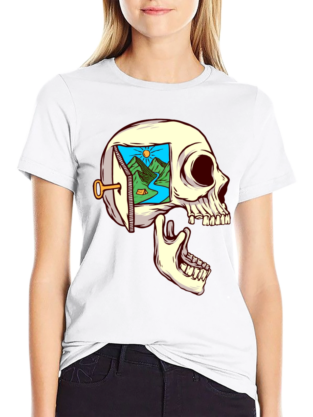 Skull Mindscape T-Shirt - Dreamy Graphic Tee
