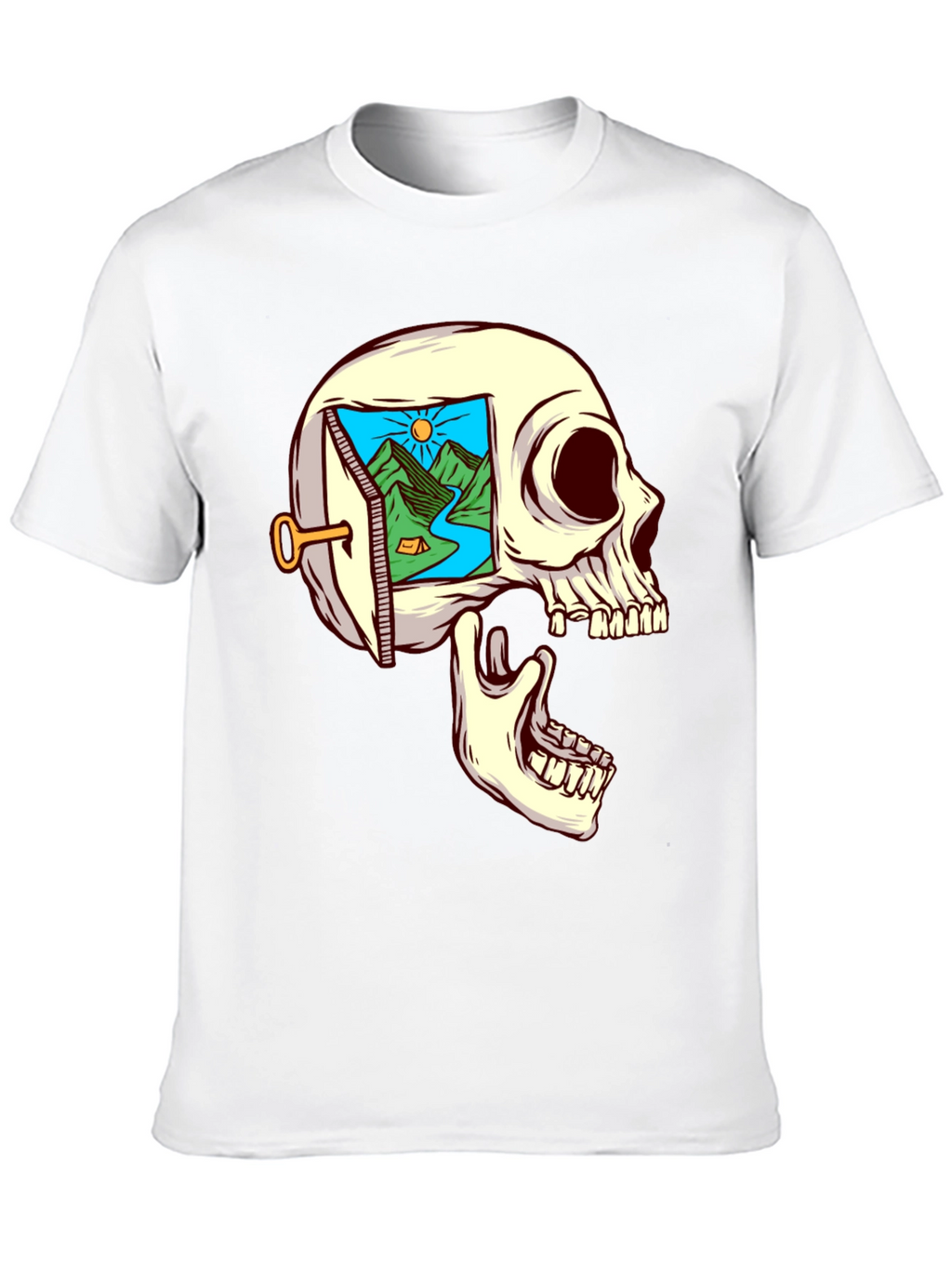 Skull Mindscape T-Shirt - Dreamy Graphic Tee