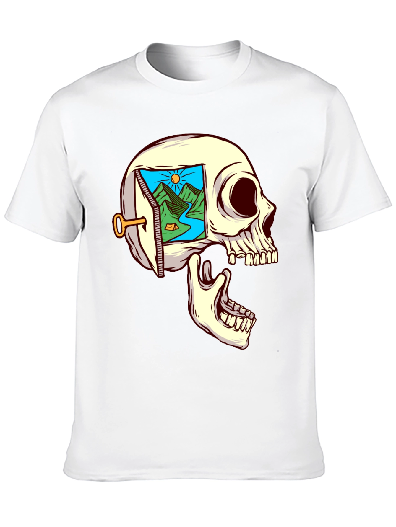 Skull Mindscape T-Shirt - Dreamy Graphic Tee