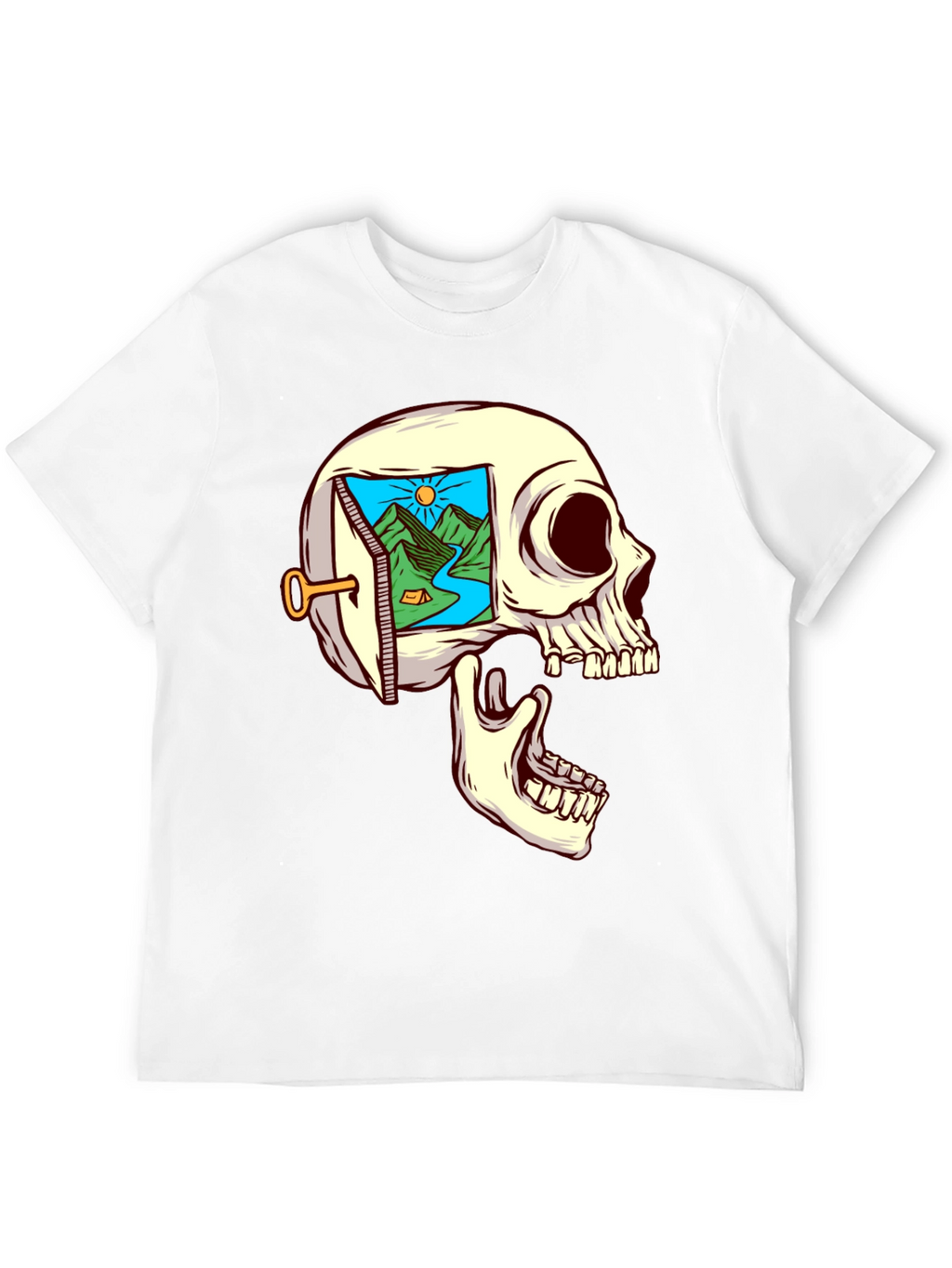 Skull Mindscape T-Shirt - Dreamy Graphic Tee