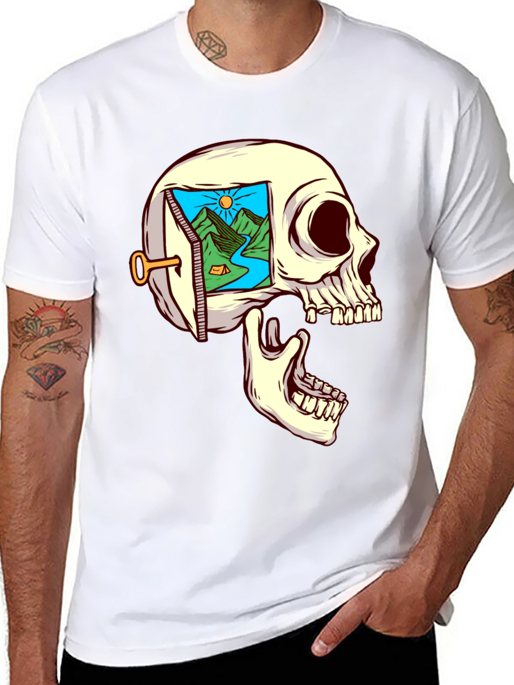 Skull Mindscape T-Shirt - Dreamy Graphic Tee