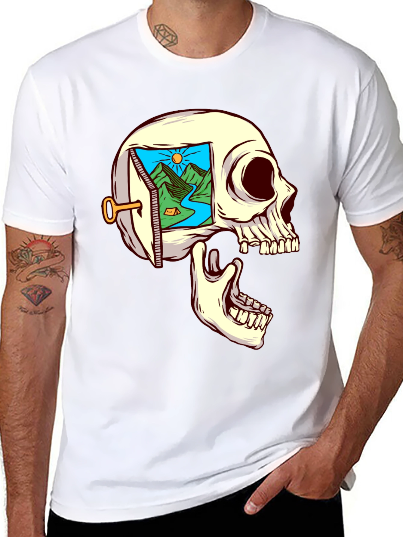 Skull Mindscape T-Shirt - Dreamy Graphic Tee
