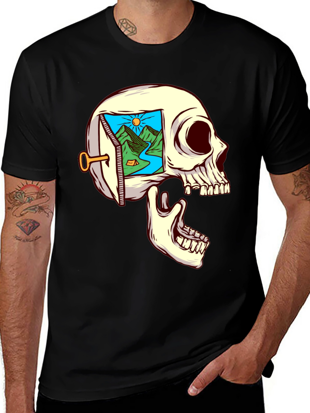 Skull Mindscape T-Shirt - Dreamy Graphic Tee