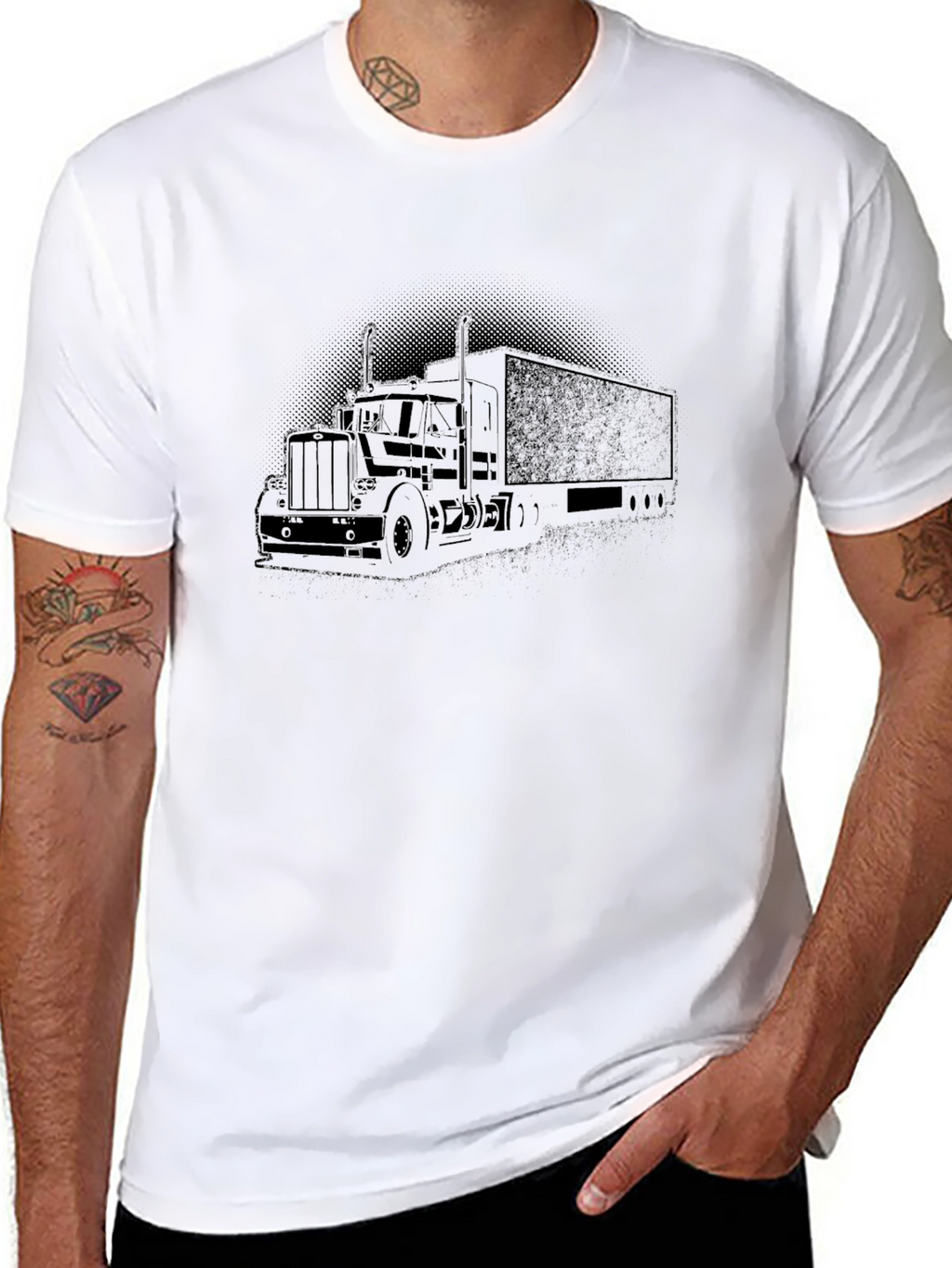 Trucker Tee - Semi Truck Graphic T-Shirt
